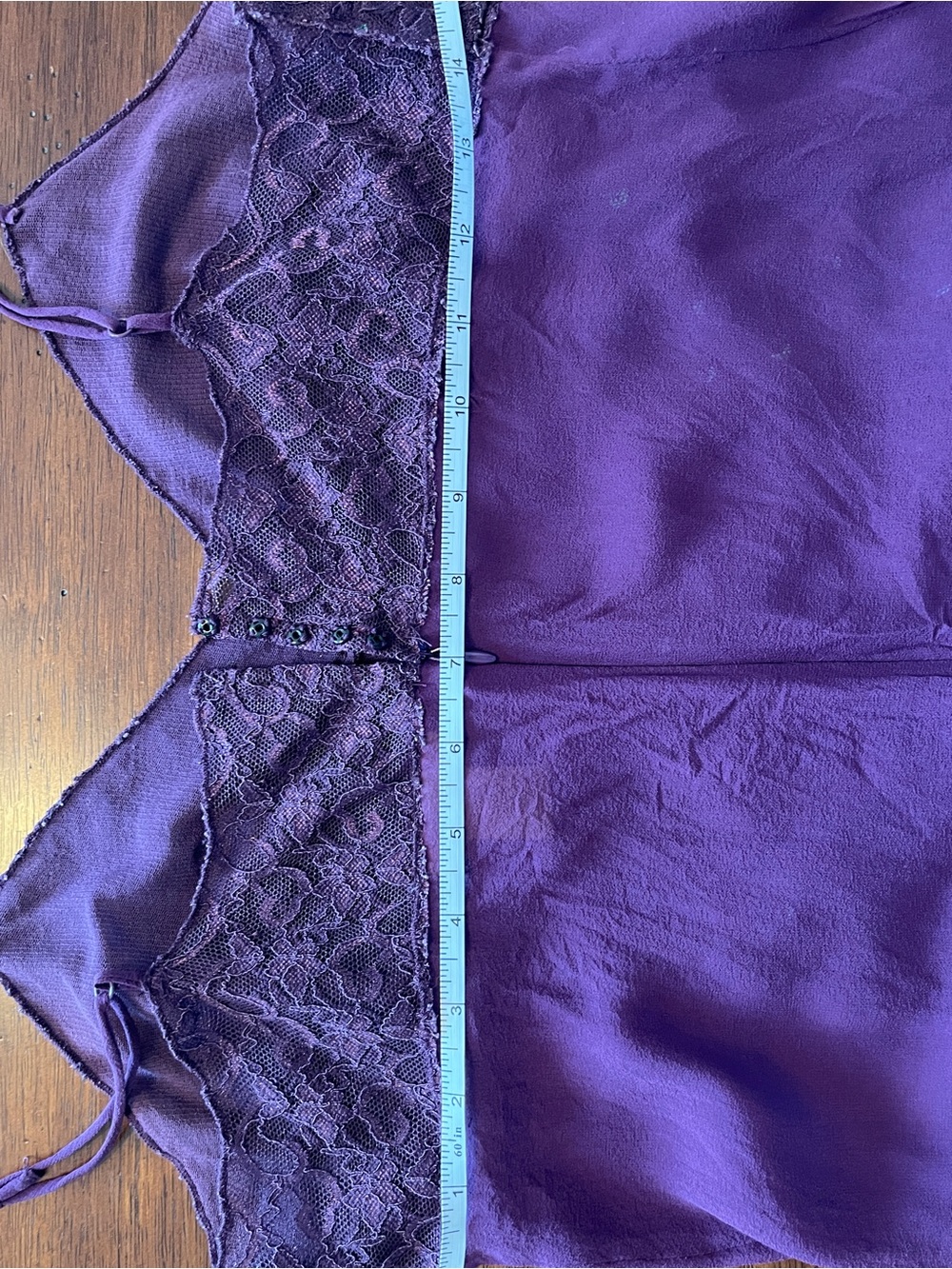 Vintage forever 21 100% silk purple sequin cami Y2K lace plum holy grail - Picture 5 of 6